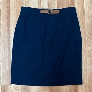 Lauren Ralph Lauren Buckle Pencil Skirt in Capri Navy